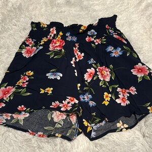 Floral Print Navy Shorts